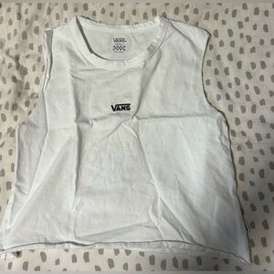 Vans white sleeveless workout top. Small.